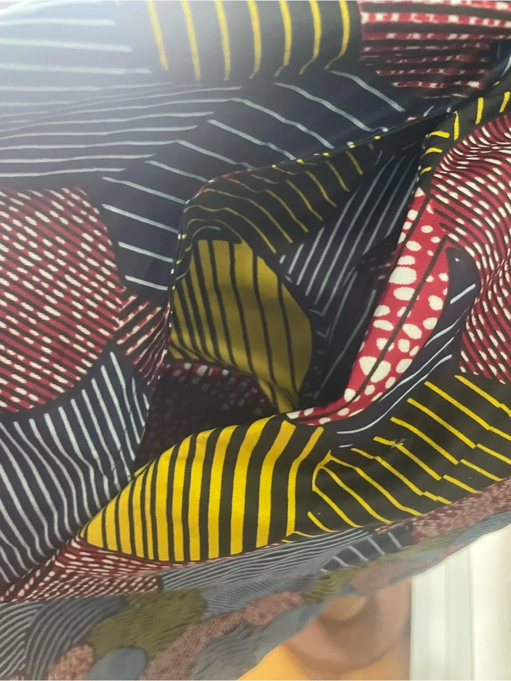 Printed Midi Skirt in Blue, Olive, Black & Red with matching scarf - Picture 7 of 8